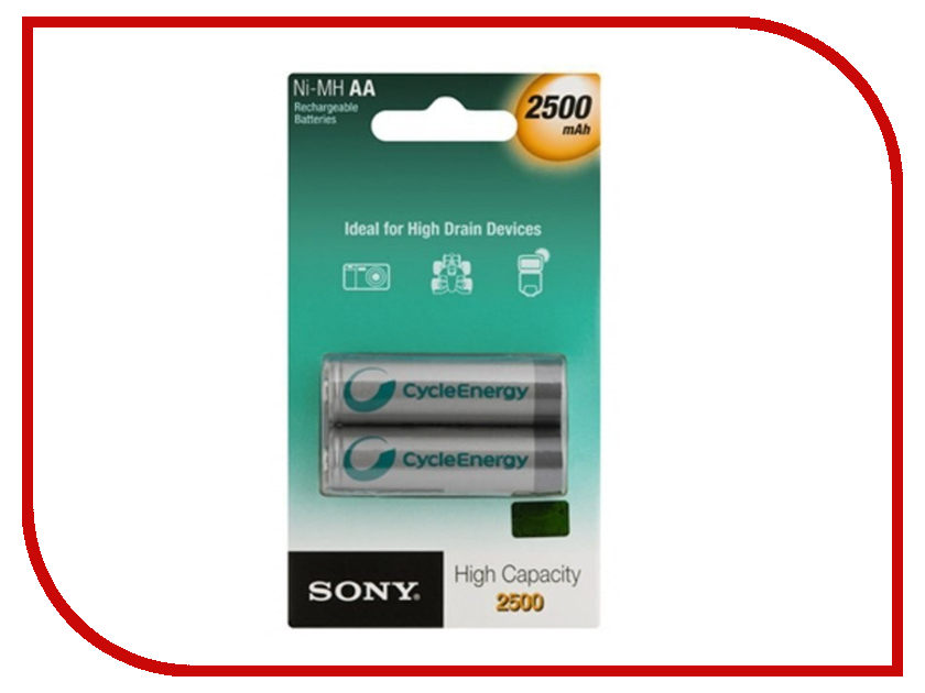 Аккумулятор AA - Sony HR6 2-BL Ni-MH 2500 mAh (2 штуки) NH-AA-B2EN