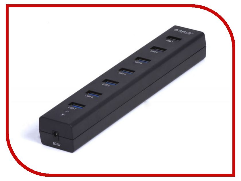  USB Orico H7013-U3-BK 7-Ports Black