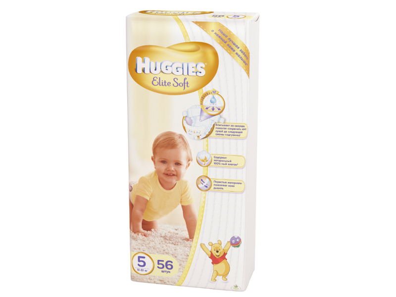 Huggies - Подгузник Huggies Elite Soft 5 12-22кг 56шт 9400825