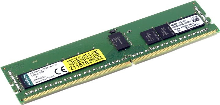   Kingston PC4-17000 DIMM DDR4 2133MHz CL15 - 8Gb KVR21R15D8/8<br>