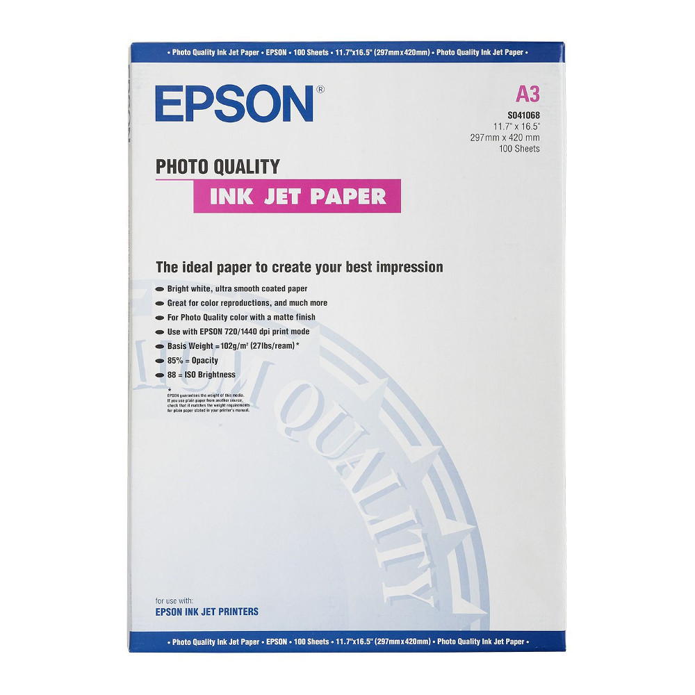 Epson Фотобумага Epson C13S041068 Матовая 102g/m2 A3 100 листов