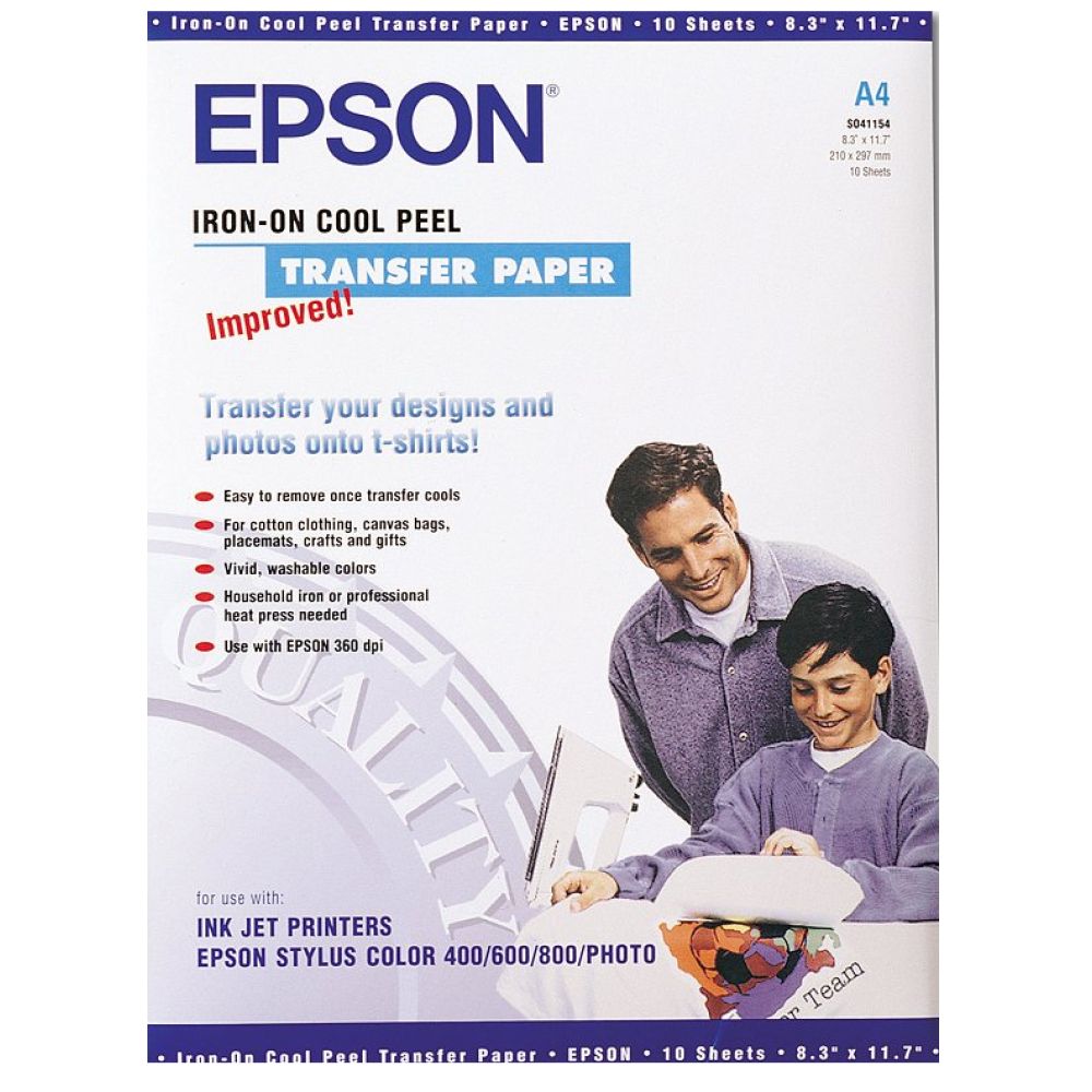 Epson Фотобумага Epson C13S041154 Для перевода изображений на ткань 124g/m2 A4 10 листов