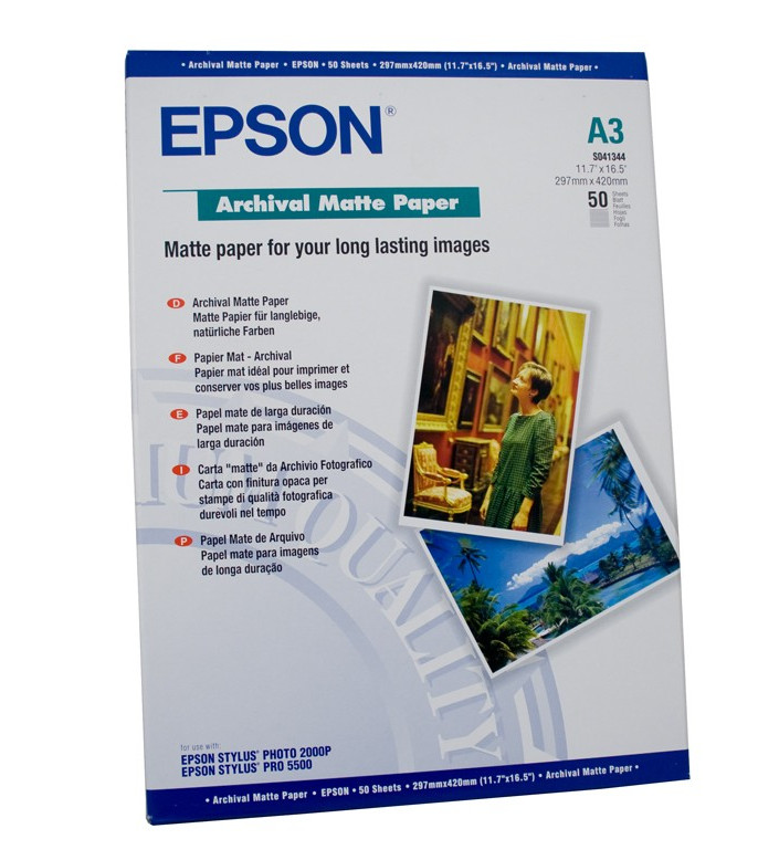 Epson Фотобумага Epson C13S041344 Матовая 192g/m2 A3 50 листов