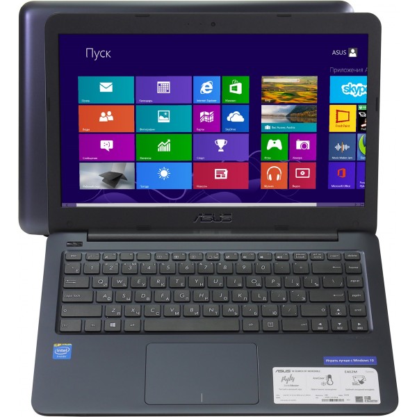 Asus Ноутбук ASUS E402MA-BING-WX0023B 90NL0033-M00300 Intel Celeron N2840 2.16 GHz/2048Mb/500Gb/No ODD/Intel HD Graphics/Wi-Fi/Bluetooth/Cam/14.0/1366x768/Windows 8.1