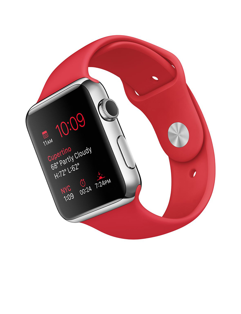 Apple Умные часы APPLE Watch 42mm with Red Sport Band MLLE2RU/A
