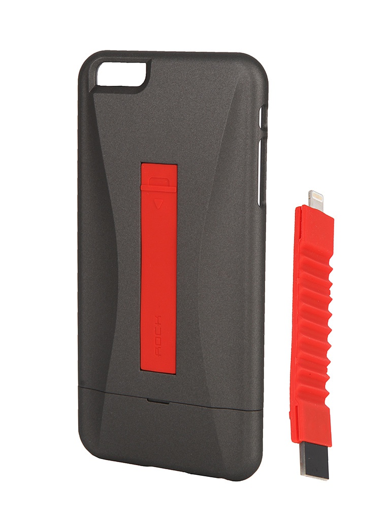  Аксессуар Чехол-накладка ROCK Ninja Series для APPLE iPhone 6/6S Plus 5.5 Grey + Lightning кабель