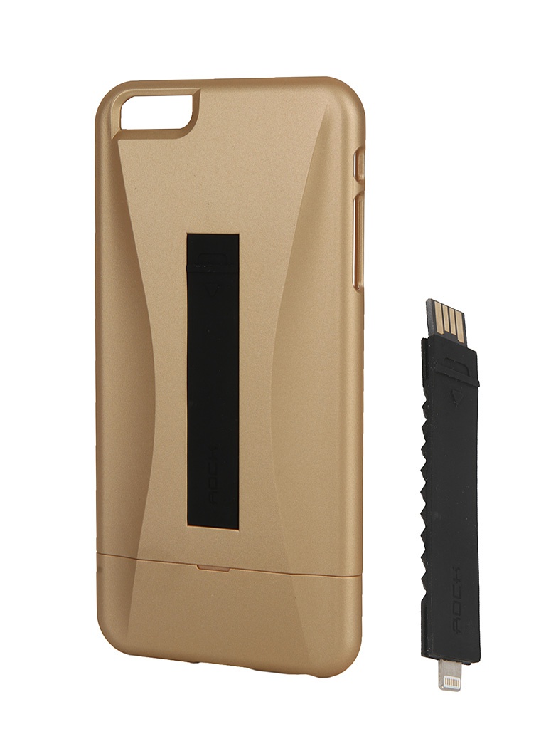  Аксессуар Чехол-накладка ROCK Ninja Series для APPLE iPhone 6/6S Plus 5.5 Golden + Lightning кабель