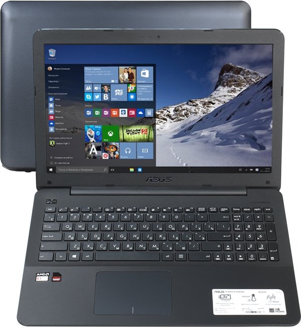 Asus Ноутбук ASUS X555YA-XO010T 90NB09B8-M00860 AMD E1-7010 1.5 GHz/4096Mb/500Gb/DVD-RW/Intel HD Graphics/Wi-Fi/Bluetooth/Cam/15.6/1366x768/Windows 10