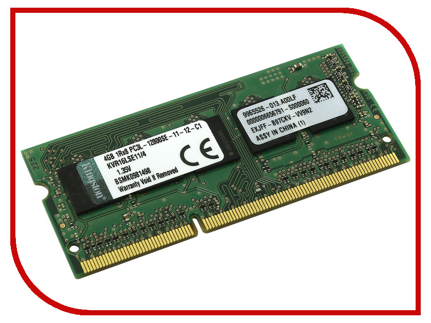   Kingston DDR3L SO-DIMM 1600MHz PC3-12800 ECC CL11 - 4Gb KVR16LSE11 / 4