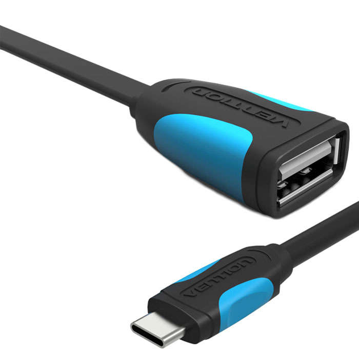  Аксессуар Vention USB Type C M / USB 2.0 AF 1m Black VAS-A50-B010