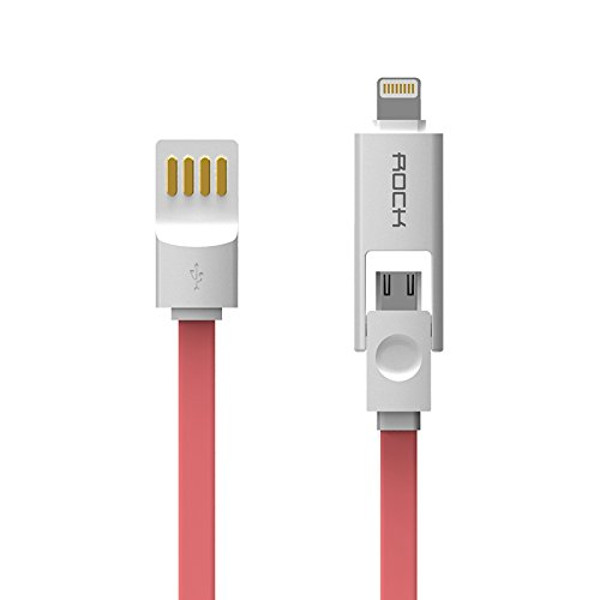  Аксессуар ROCK Combo USB-microUSB-Lightning 1m Red