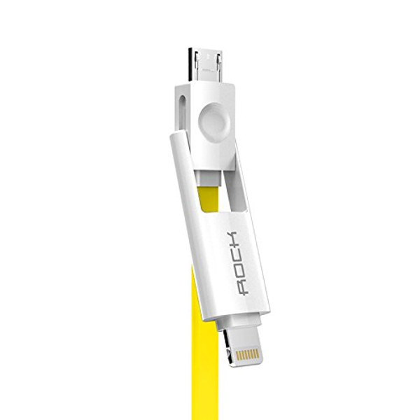  Аксессуар ROCK Combo USB-microUSB-Lightning 1m Yellow
