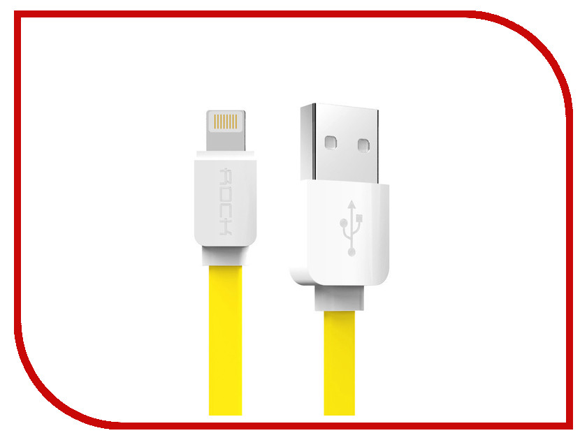  Rock Flat USB - Lightning 1m Yellow