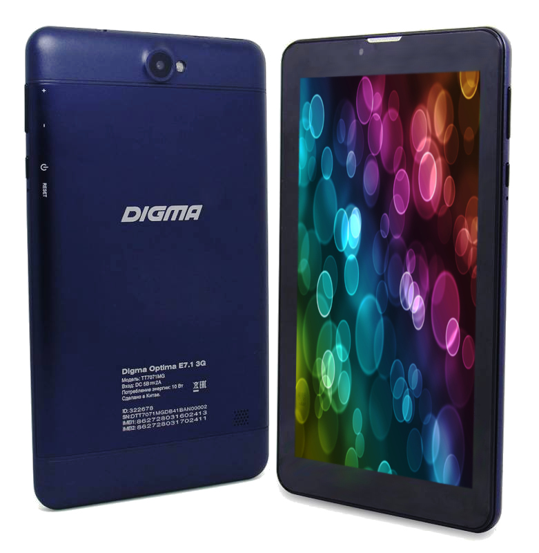 Digma Optima E7.1 3G MediaTek MT8312 1.2 GHz/512Mb/4Gb/Wi-Fi/3G/Bluetooth/GPS/Cam/7.0/1024x600/Android