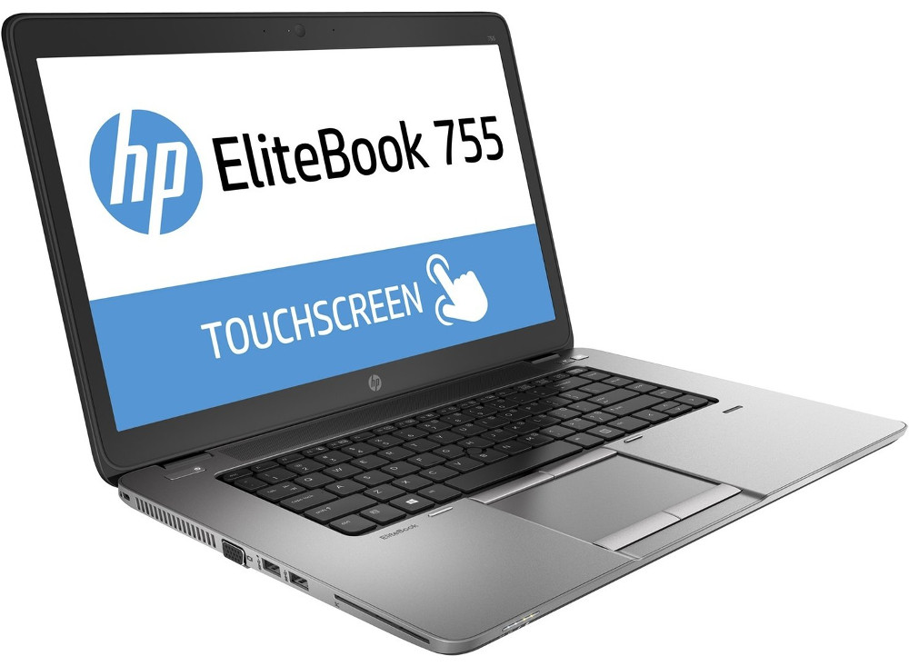 Hewlett-Packard Ноутбук HP EliteBook 755 G2 Silver-Black Metal F1Q26EA AMD A10 Pro 7350B 2.1 GHz/8192Mb/256Gb SSD/No ODD/AMD Radeon R6/LTE/3G/Wi-Fi/Bluetooth/Cam/15.6/1920x1080/Windows 8 64-bit