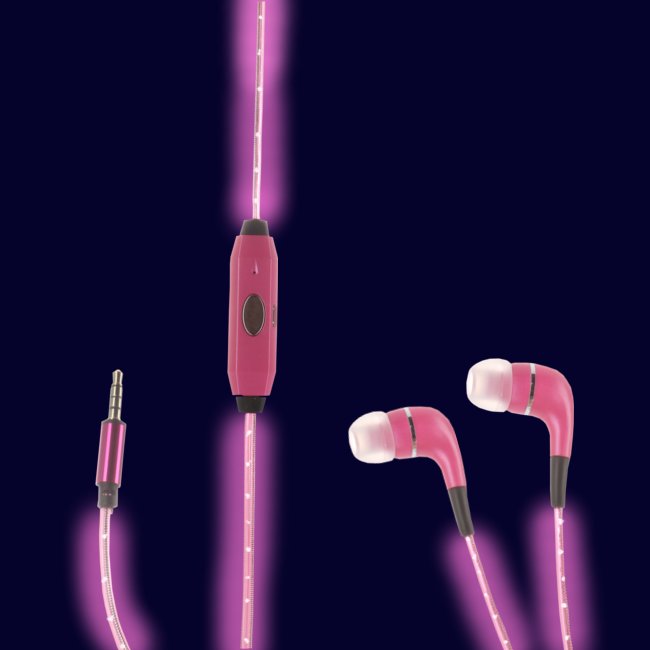  Megamind Светящиеся наушники LED Pink