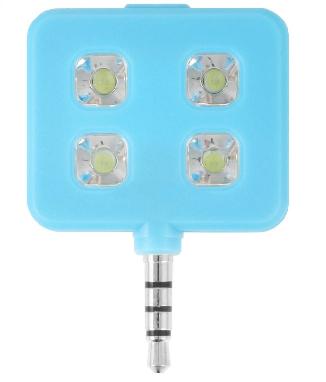  Аксессуар SkinBox LED Flash 4 диода jack 3.5mm Blue Вспышка