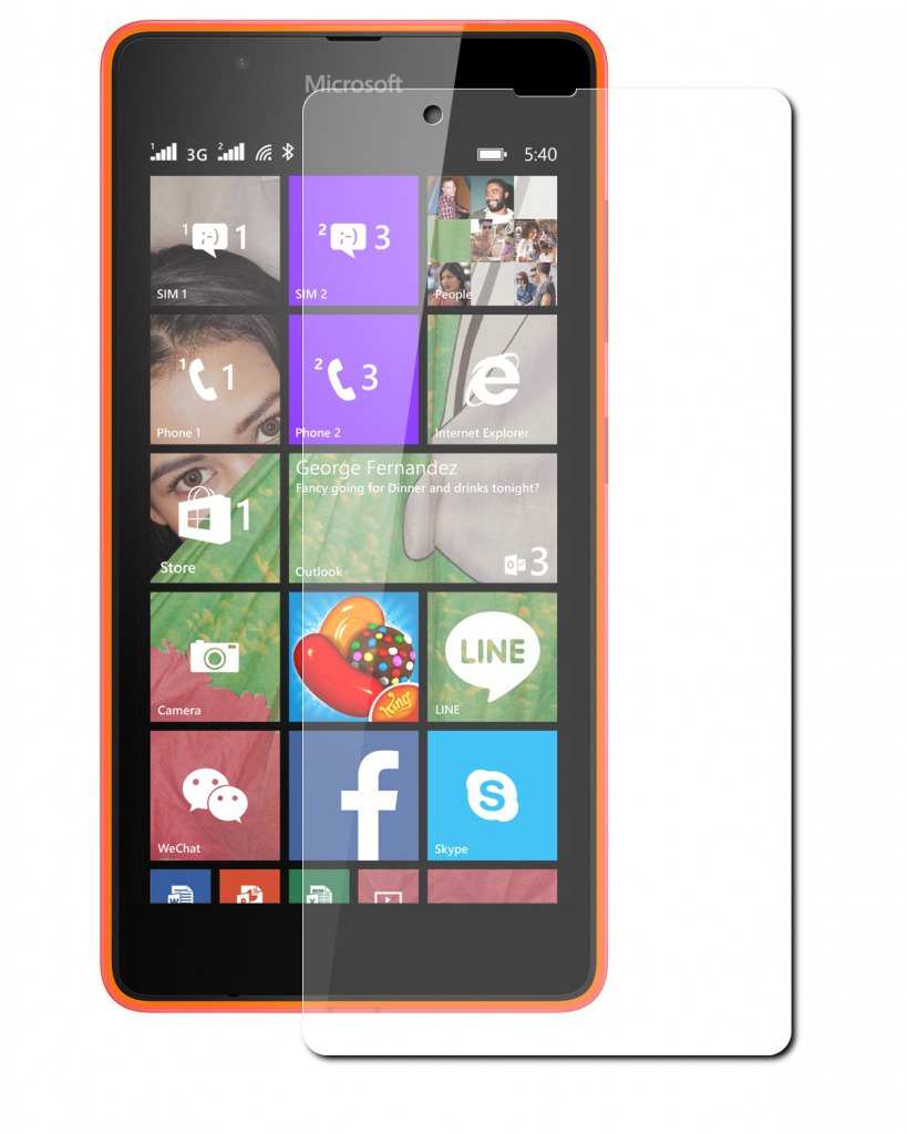 LuxCase Аксессуар Защитная пленка Microsoft Lumia 540 Dual LuxCase суперпрозрачная 81314