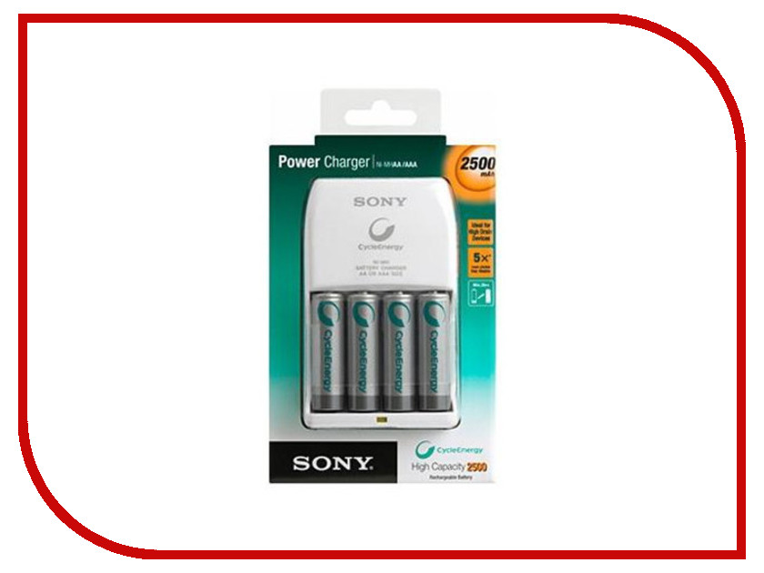 Зарядное устройство Sony BCG-34HLD4EN + 4 HR6 2500 mAh