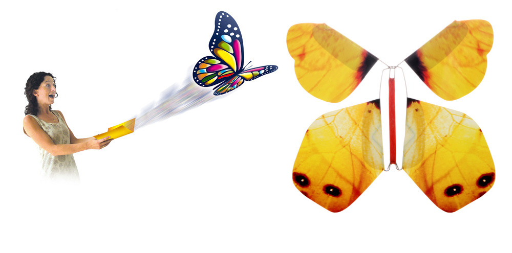  Игрушка Летающая бабочка вкладыш Yellow