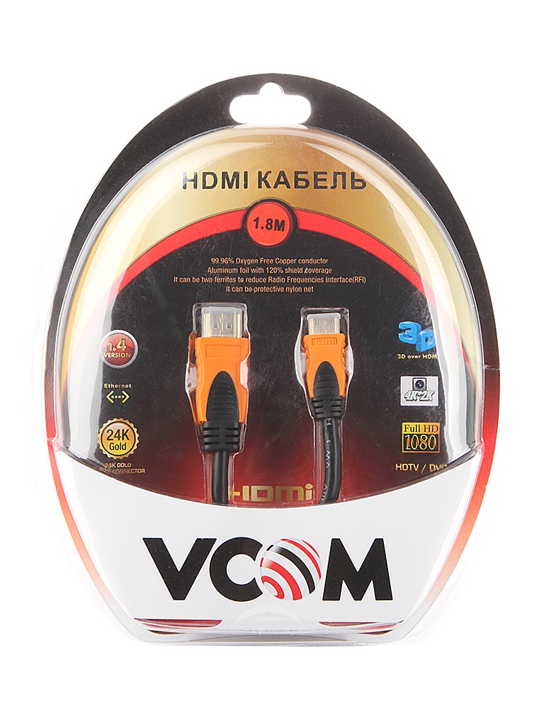 Аксессуар VCOM HDMI 19M to Mini HDMI 1.8m VHD7004OD-1.8MB