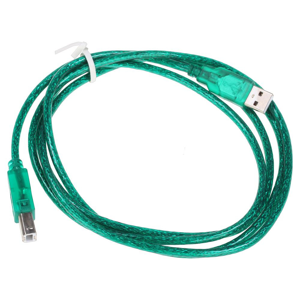  Аксессуар VCOM USB 2.0 AM-BM Transparent-Green 1.8m VUS7110-1.8M