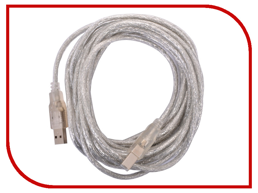 Аксессуар Telecom USB 2.0 AM-BM Transparent 5m VUS6900T-5MTP