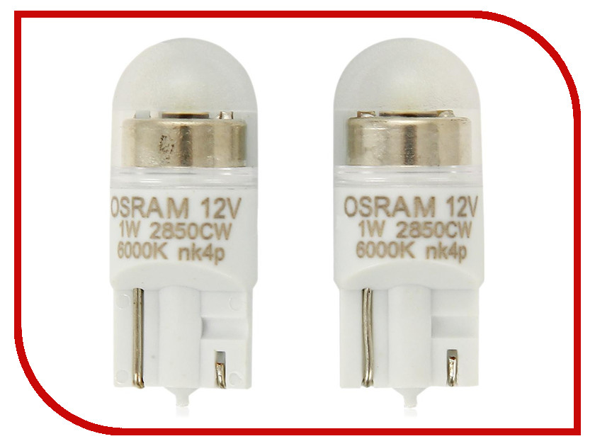  OSRAM W5W 12V-1W LED 6000K 2850CW-02B (2 )