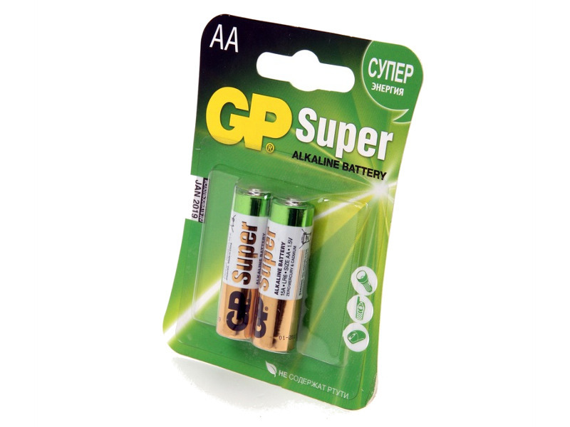 GP Батарейка AA - GP Super 15A-UE2 LR6 (2 штуки)