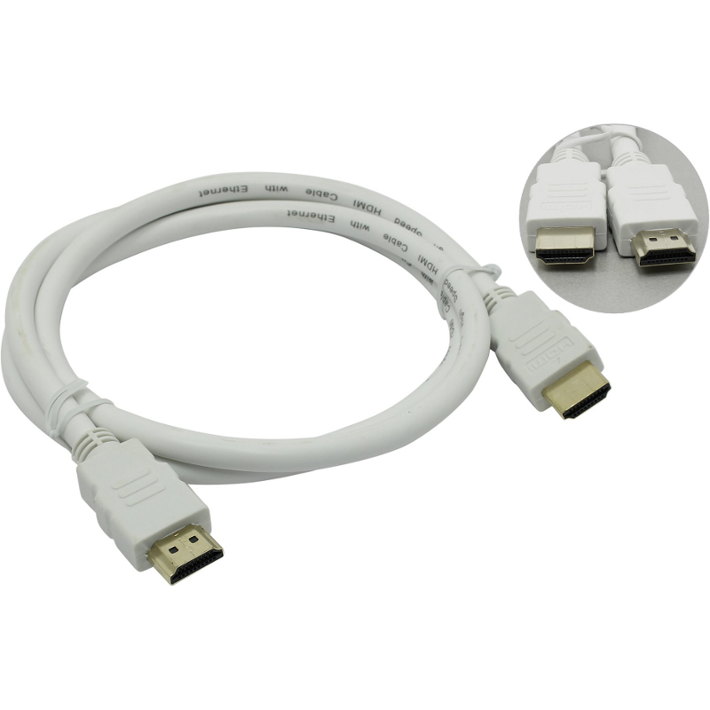 AOpen Аксессуар AOpen HDMI 19M / HDMI M V1.4 3D with Ethernet 1m ACG511W-1M White