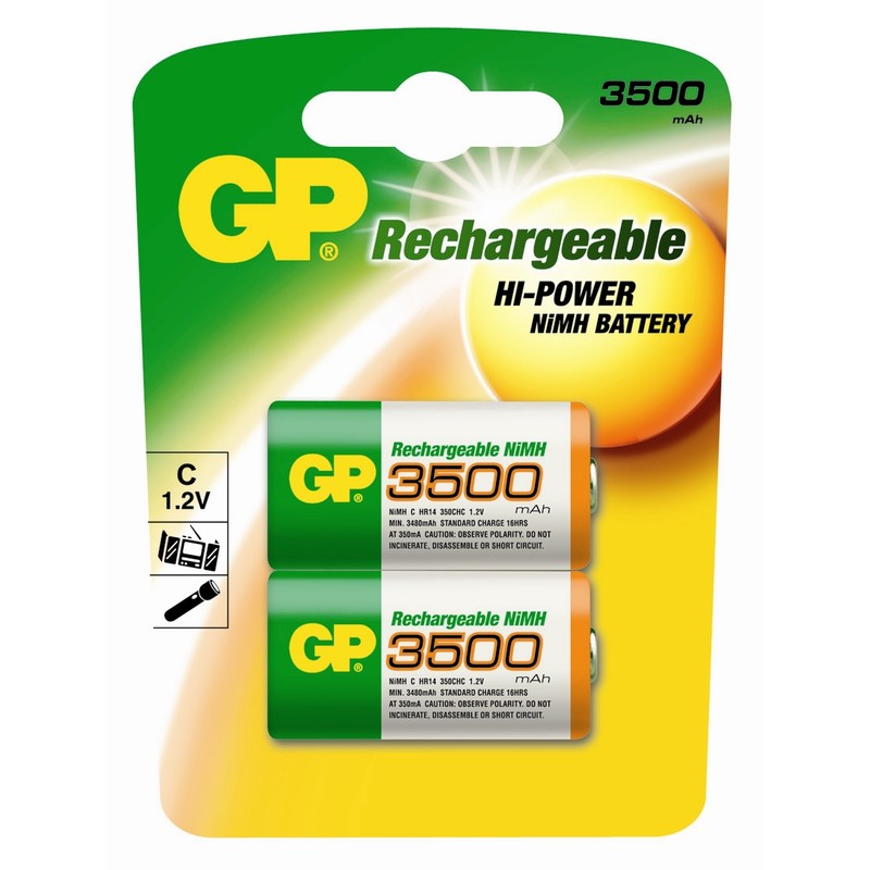 GP Аккумулятор C - GP R14 3500 mAh Ni-MH (2 штуки) GP350CHC-BC2