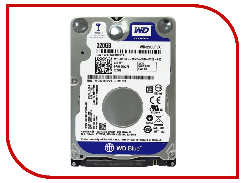 внутренние HDD/SSD WD3200LPCX  Жесткий диск 320Gb - Western Digital WD3200LPCX