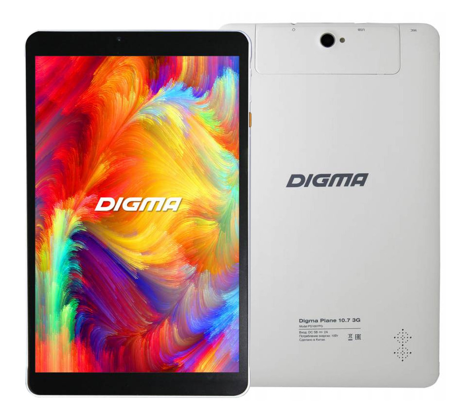 Digma Plane 10.7 3G White PS1007PG 319354 Spreadtrum SC7731 1.2 GHz/1024Mb/8Gb/GPS/3G/Wi-Fi/Bluetooth/Cam/10.1/1280x800/Android