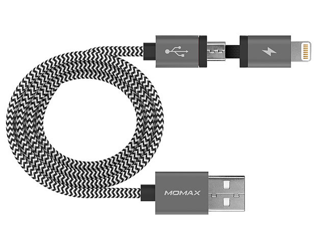  Аксессуар Кабель MOMAX USB/Lightning/microUSB Elite Link 2 in 1 MFI Black