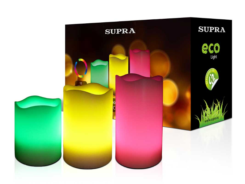 Supra Светодиодная свеча SUPRA LCN-02RGB Set