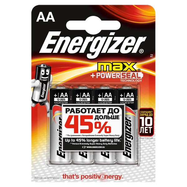 Energizer Батарейка AA - Energizer MAX E91/AA 1.5V (4 штуки)