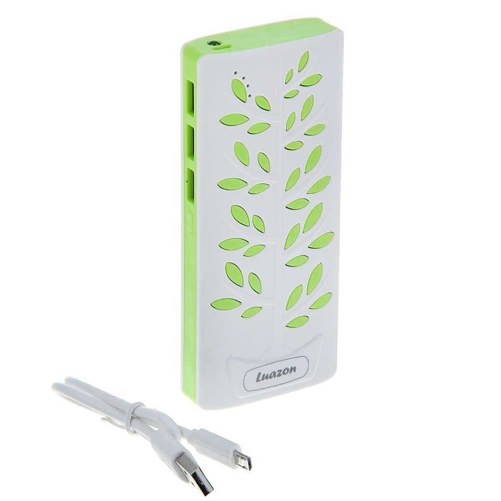  Аккумулятор Luazon 3 USB 1А 7200 mAh White-Green 1219927