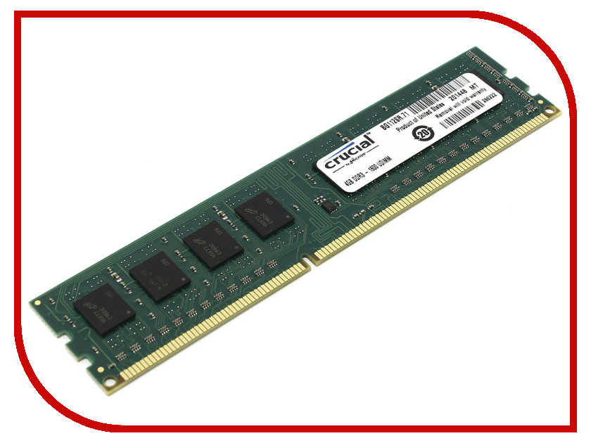   Crucial DDR3 DIMM 1600MHz PC3-12800 CL11 - 4Gb CT51264BD160B(J)