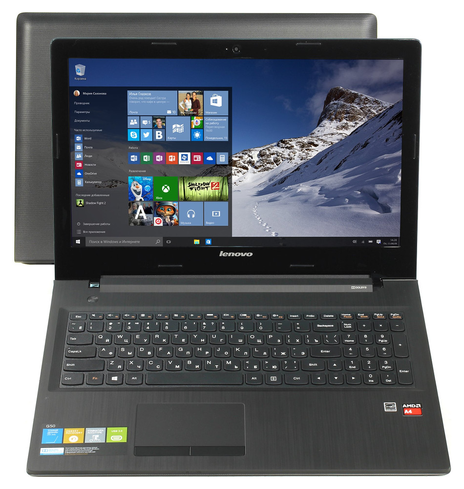 Lenovo Ноутбук Lenovo IdeaPad G5045 80E301TWRK AMD A4-6210 1.8GHz/2048Mb/500Gb/DVD-RW/ATI Radeon HD 8280/Wi-Fi/Bluetooth/Cam/15.6/1366x768/Windows 8.1 64-bit 303887