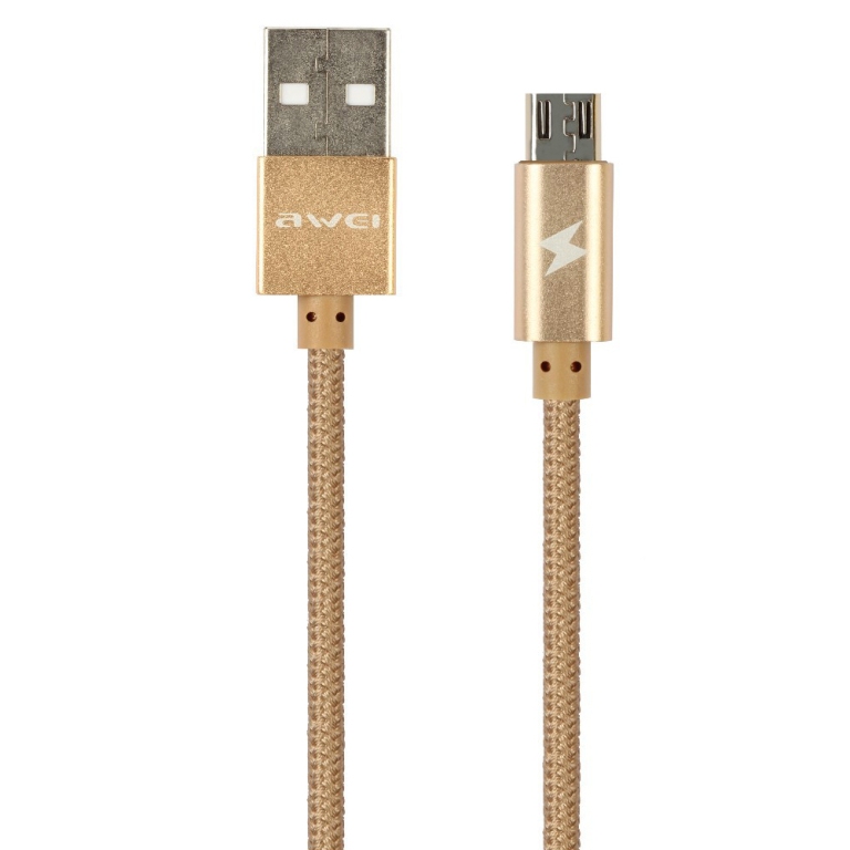  Аксессуар Awei USB - micro USB CL-400 100cm Gold 52057