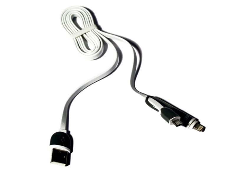  Аксессуар KS-is USB to Lightning/microUSB 1m for iPhone/iPad/iPod Grey-White KS-285G-W