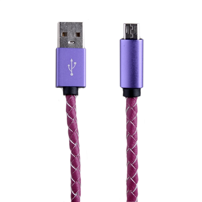  Аксессуар Activ USB - micro USB Leather Violet 51591