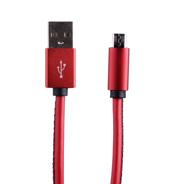  Аксессуар Activ USB - micro USB Leather Red 51588