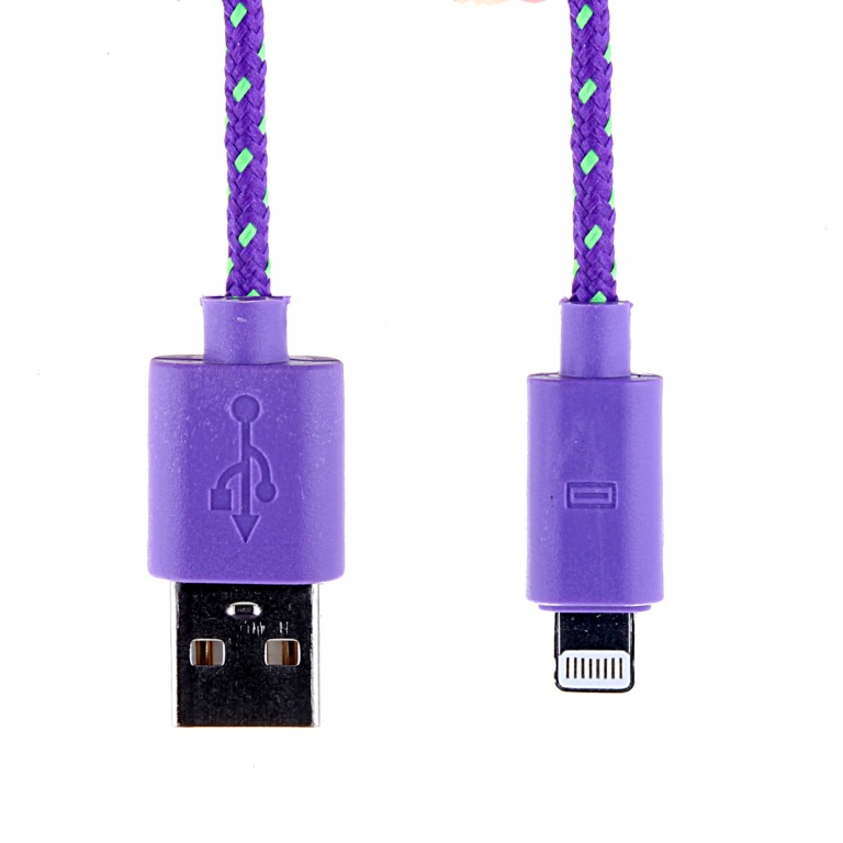  Аксессуар Glossar USB A - APPLE Lightning CORD-1 Purple 33941