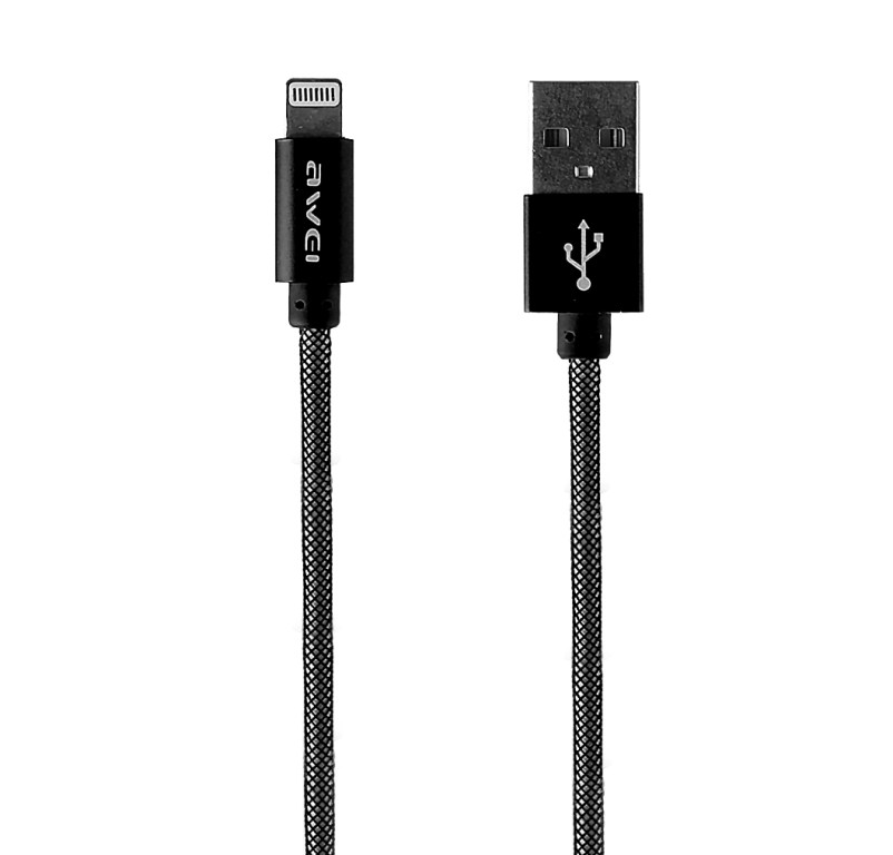  Аксессуар Awei USB A - APPLE Lightning CL-910 1m Black 52040