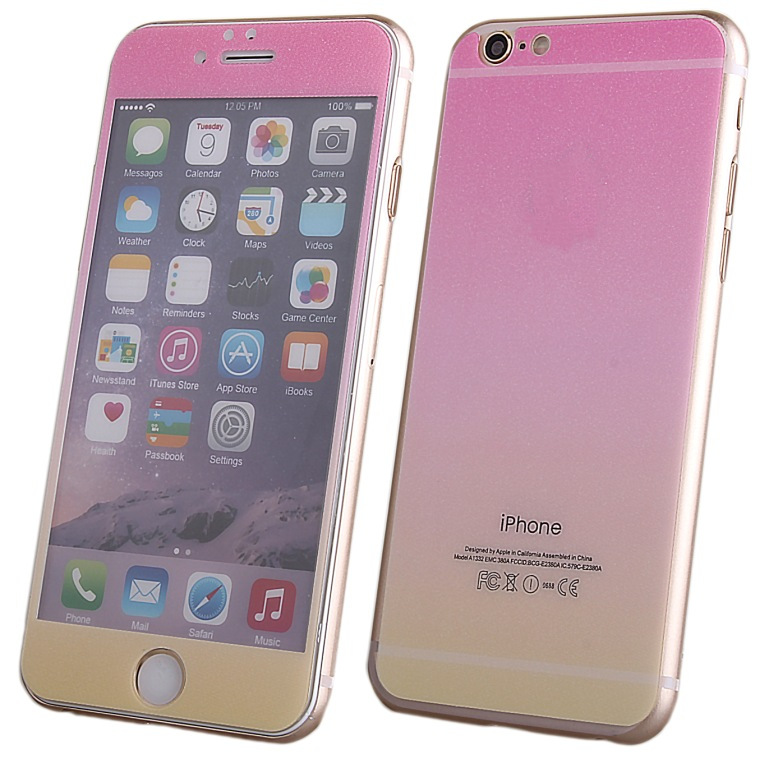  Аксессуар Защитное стекло Activ Glass Gradient Front & Back для APPLE iPhone 6 Pink-Yellow 50990