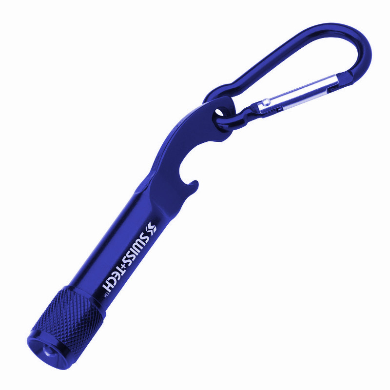  Гаджет SwissTech Carabiner Flashlight With Bottle Opener Blue ST51025