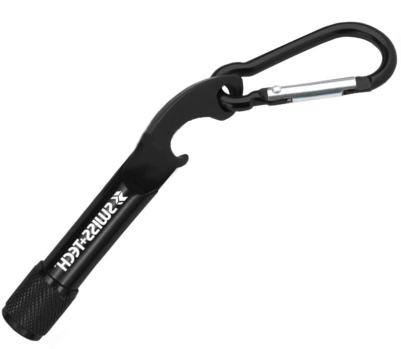  Гаджет SwissTech Carabiner Flashlight With Bottle Opener Black ST51025