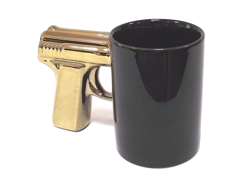  Кружка Эврика Пистолет Black-Gold 93493