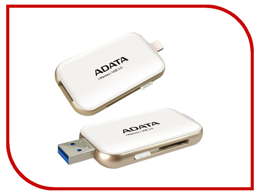 USB Flash Drive 64Gb - A-Data i-Memory Elite UE710 White AUE710-64G-CWH